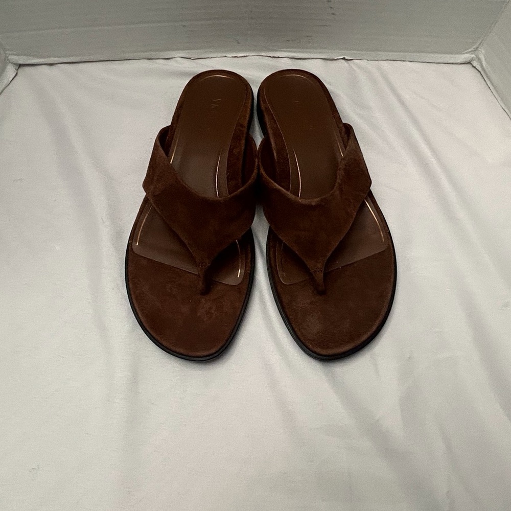 Vionic Brown Suede Thong Sandals